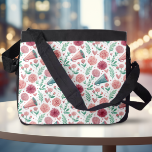 Cheer Cones & Pom Pom Flowers Messenger Bag Mockup