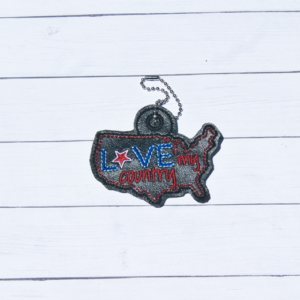 Love My Country Bag Dangle