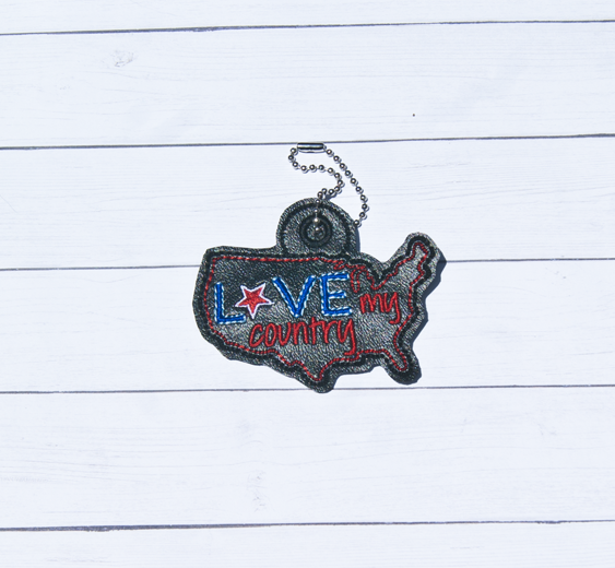 Love My Country Bag Dangle
