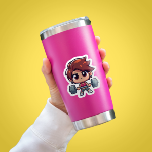 Female Weightlifter Sticker Mockup
