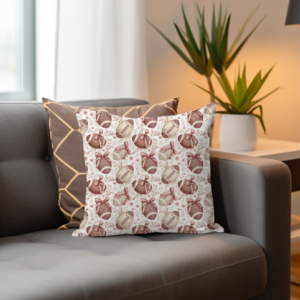 Floral Football Throw Pillow Cover Mockup