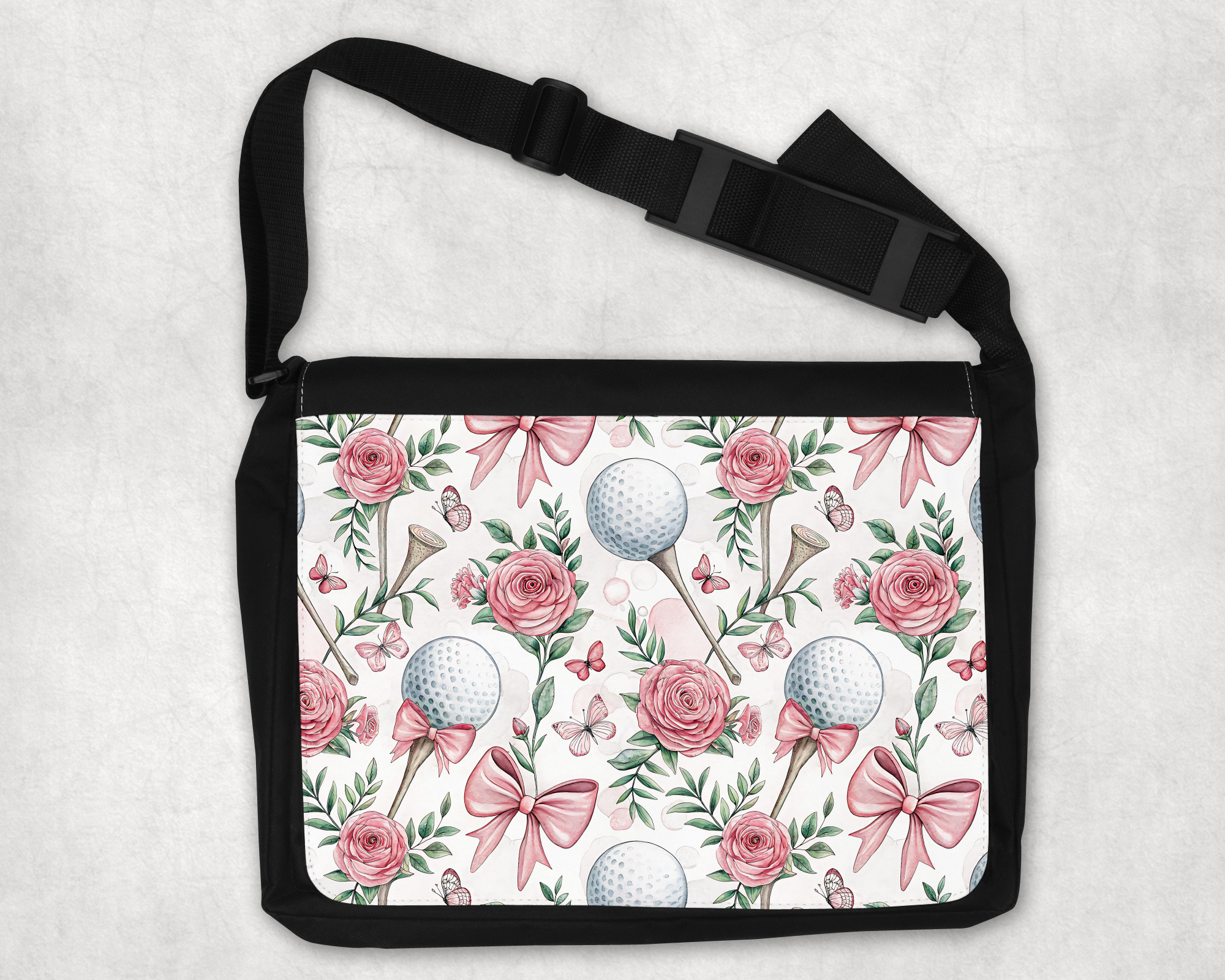 Floral Golf Messenger Bag Mockup