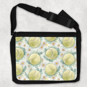 Floral Tennis Pattern Messenger Bag Mockup