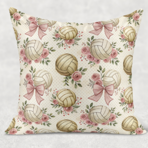 Floral Volleyball Throw Pillow Cover Mockup