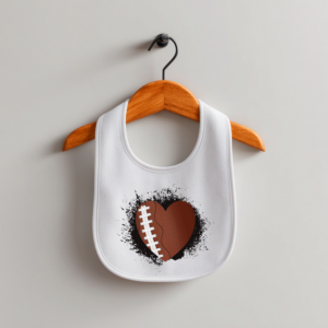 Football Heart Bib Mockup