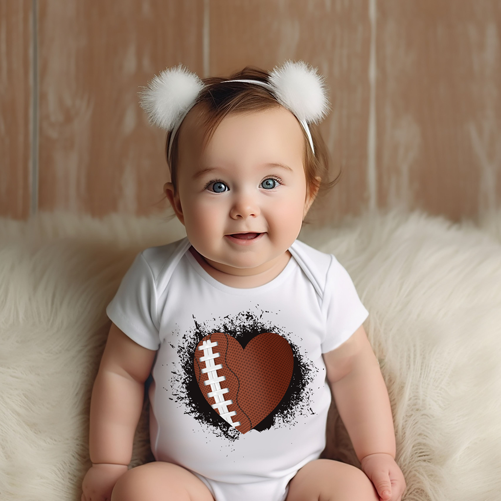 Football Heart Babywear Mockup