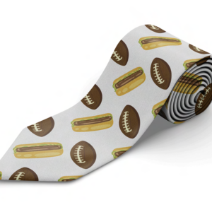 Footballs & Hot Dogs Necktie Mockup