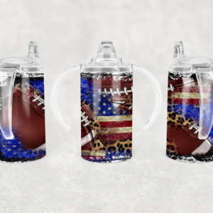 Leopard Print & Footballs Sippy Cup Mockup
