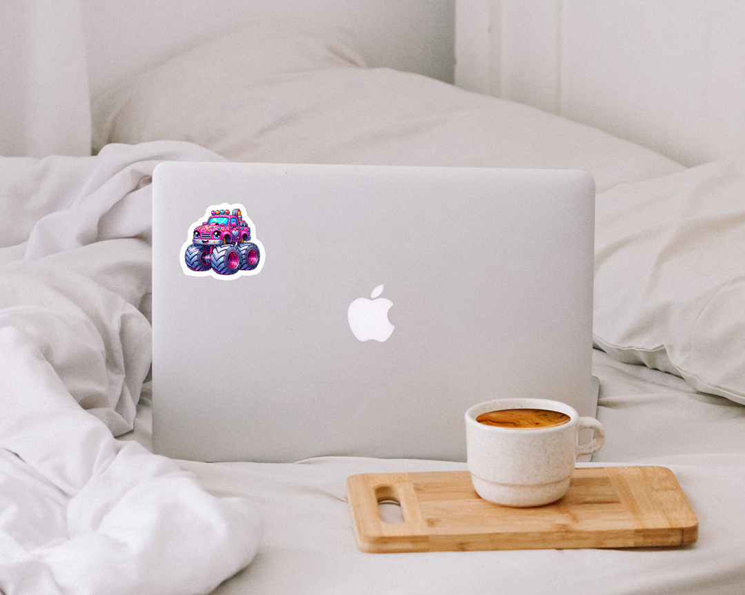Glamoured Monster Truck Sticker Mockup