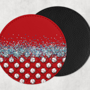 Glitter & Baseballs Coasters Mockup
