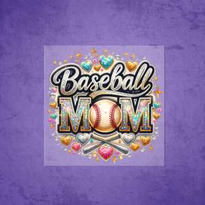 Glitter Baseball Mom Heat Transfer Mockup