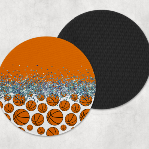 Glitter & Basketballs Coasters Mockup