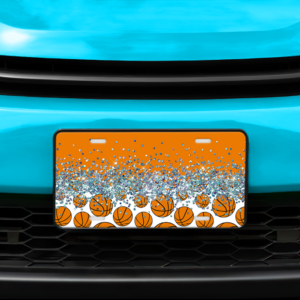 Glitter & Basketballs License Plate Mockup