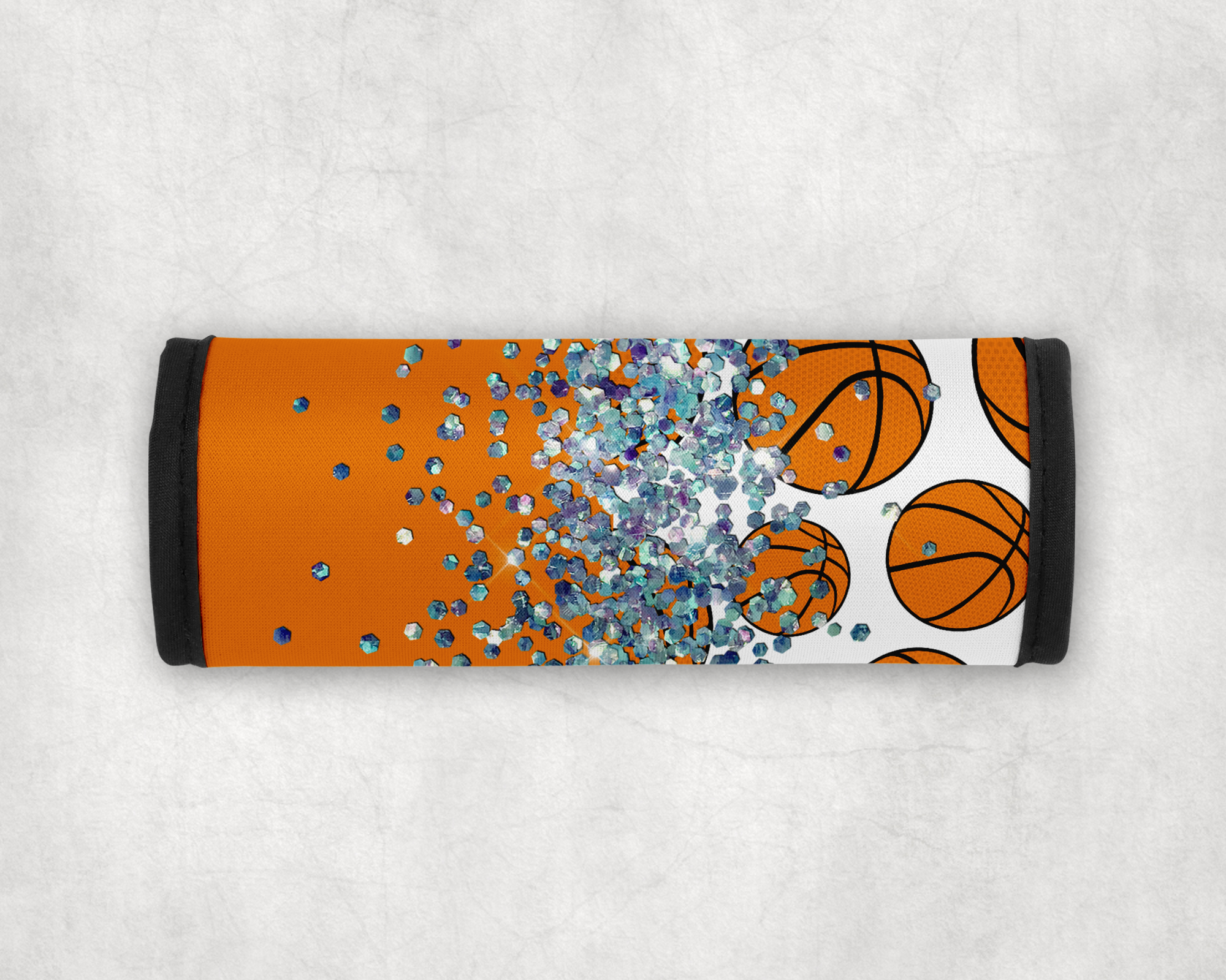 Glitter & Basketballs Seatbelt Cover Mockup