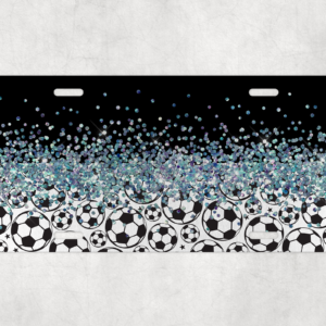 Glitter & Soccer Balls License Plate Mockup