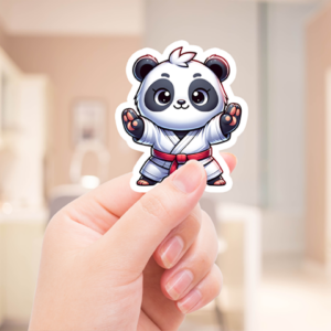 Karate Panda 2 Sticker Mockup