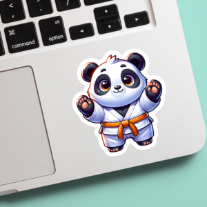 Karate Panda 4 Sticker Mockup