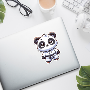 Karate Panda Sticker Mockup