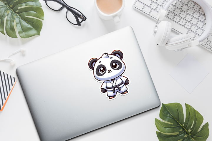 Karate Panda Sticker Mockup