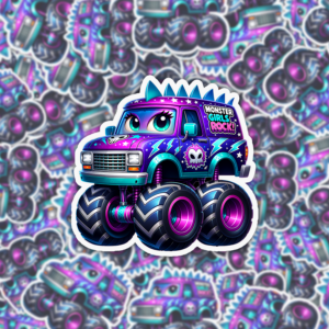 Monster Girls Rock Truck Sticker Mockup