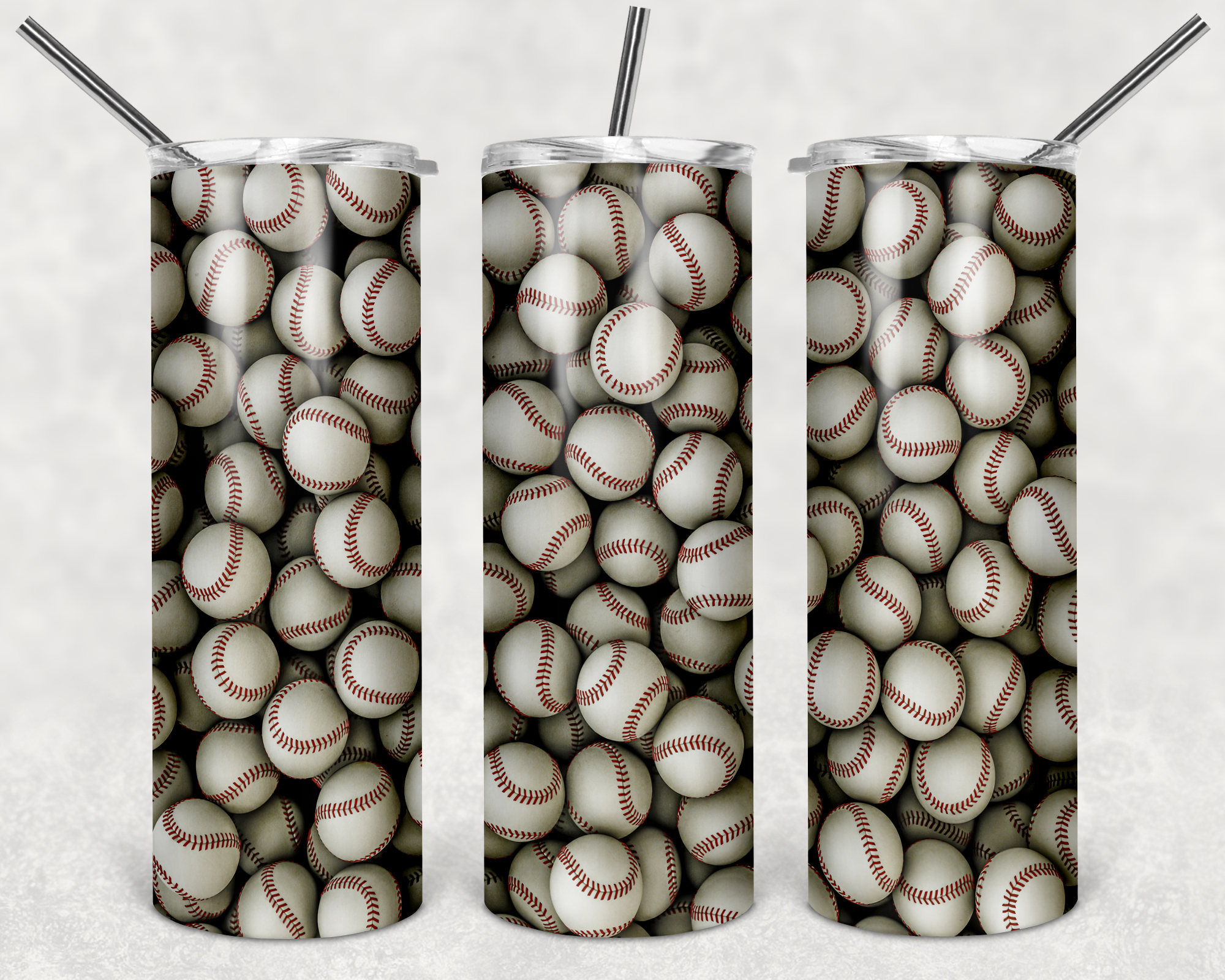 Baseballs Tumbler Mockup