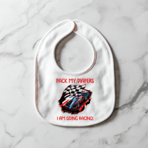 Pack My Diapers Bib Mockup