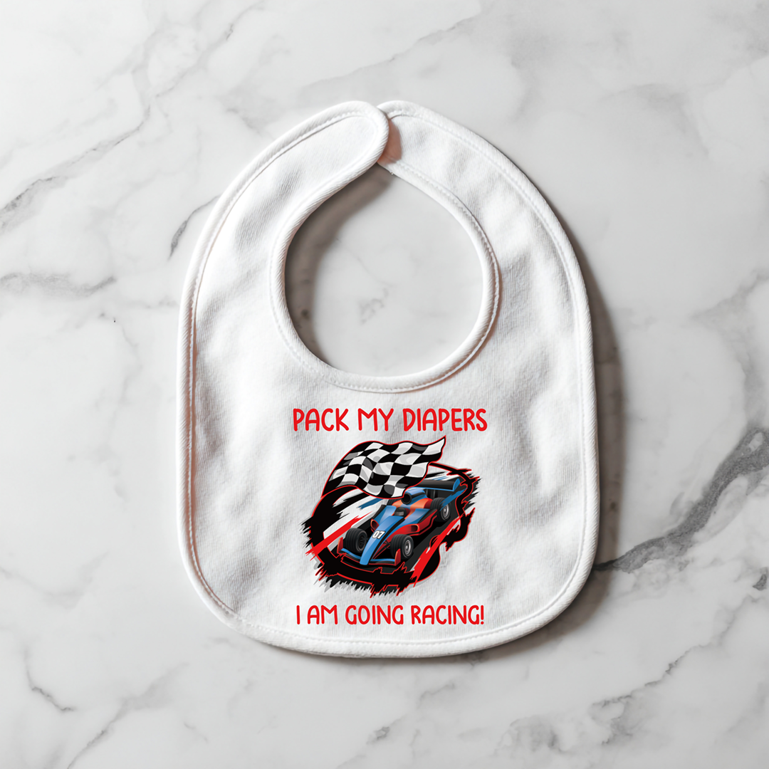 Pack My Diapers Bib Mockup