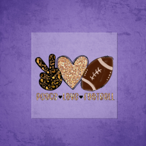 Peace Love Football Heat Transfer Mockup