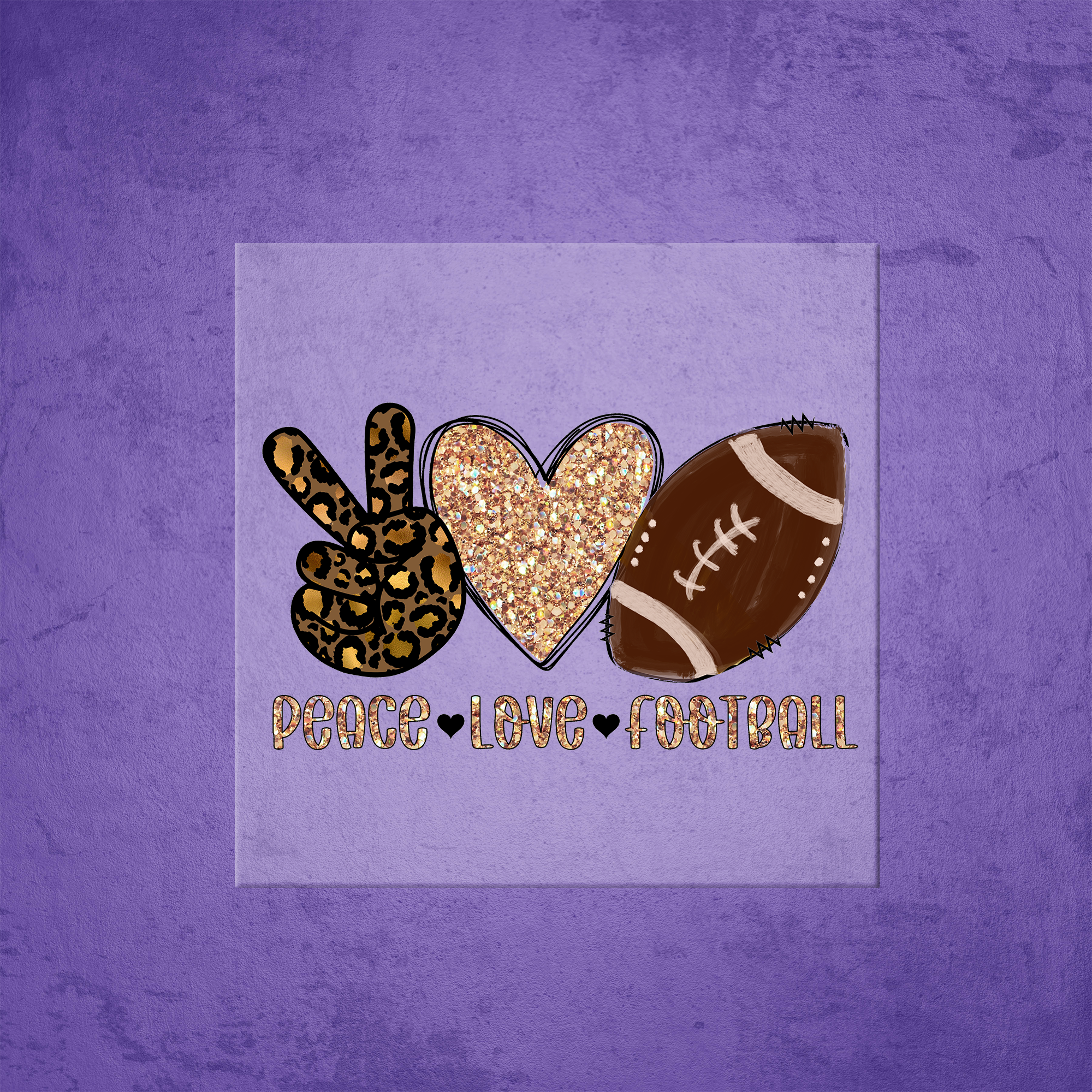 Peace Love Football Heat Transfer Mockup