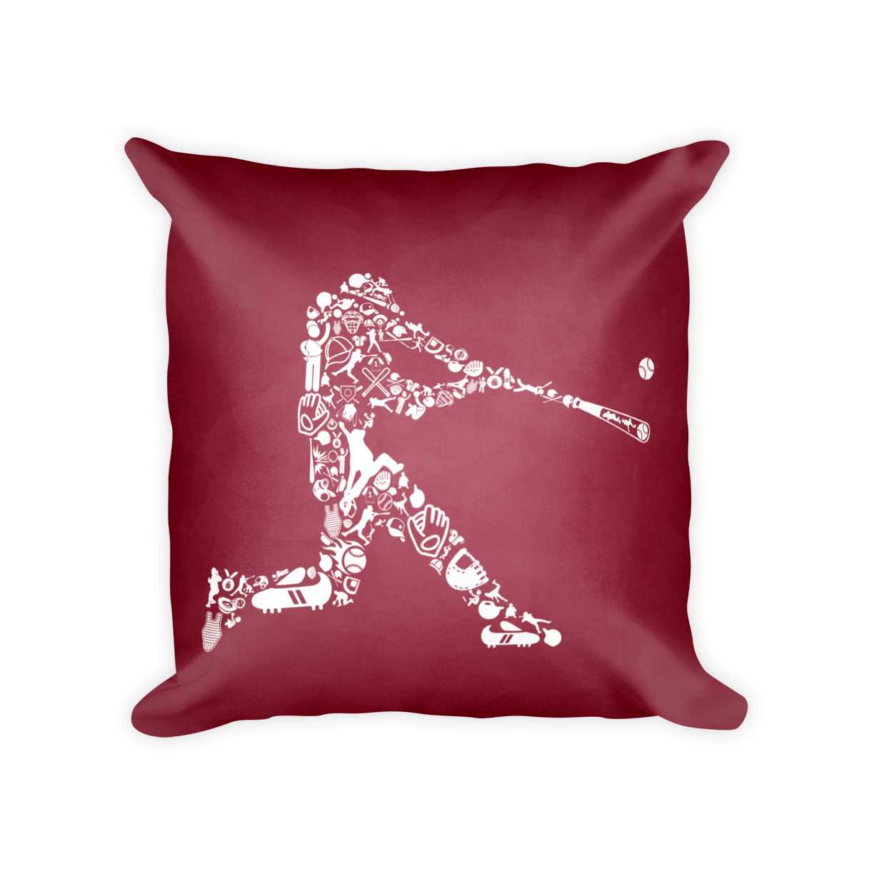 Baseball Player Silhouette Collage Throw Pillow Cover Mockup
