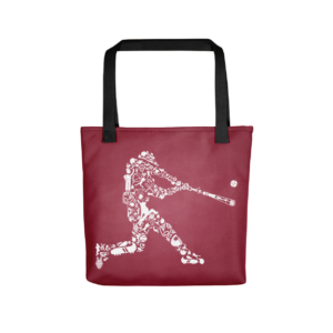 Baseball Player Silhouette Collage Tote Bag Mockup