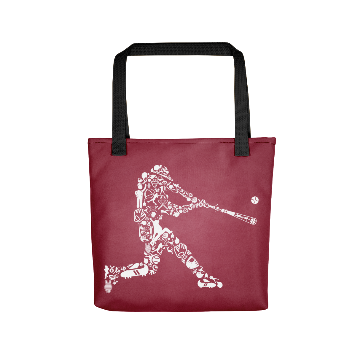 Baseball Player Silhouette Collage Tote Bag Mockup