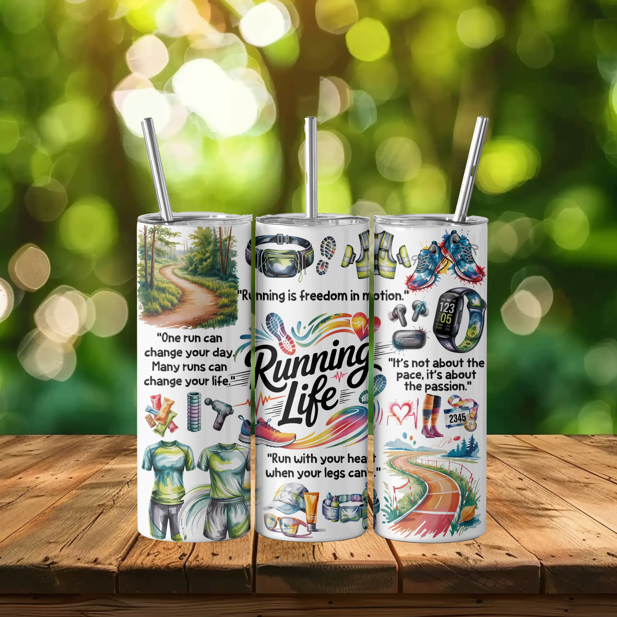 Running Life Tumbler Mockup