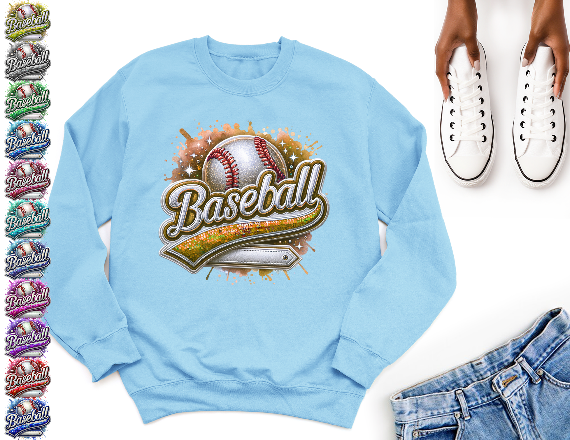 Sequin Baseball Shirt Mockup