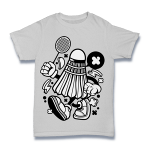 Cartoon Shuttlecock Character Shirt Mockup