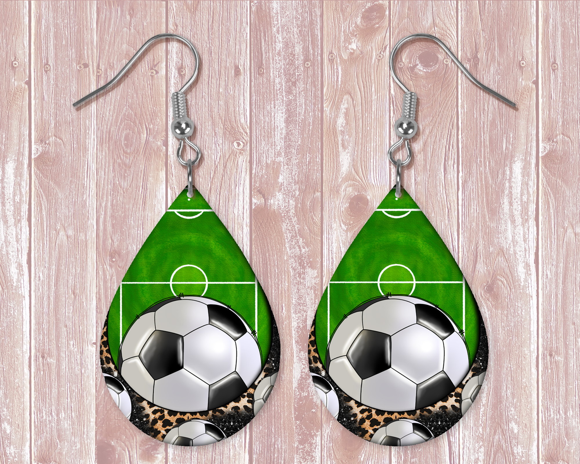 Soccer Field Earrings Mockup