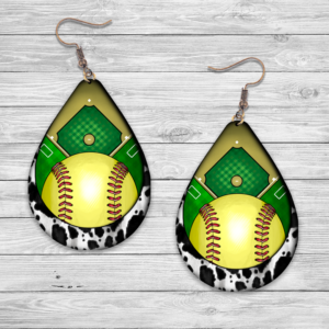 Softball Diamond Earrings Mockup