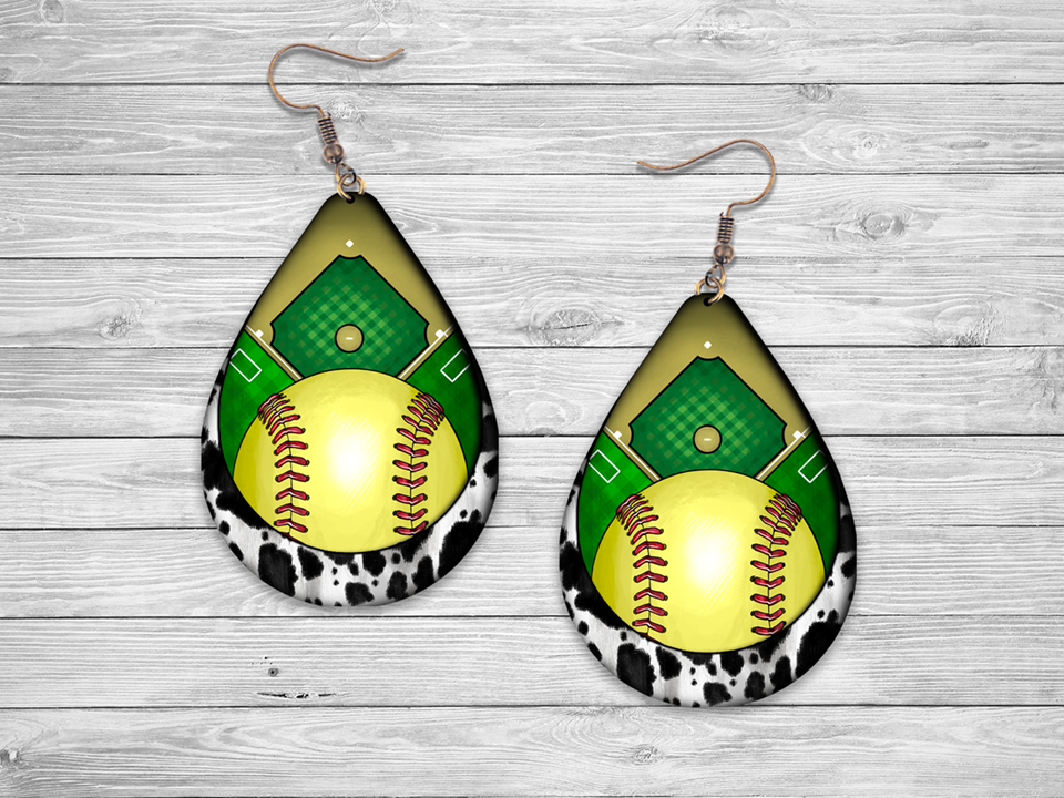 Softball Diamond Earrings Mockup