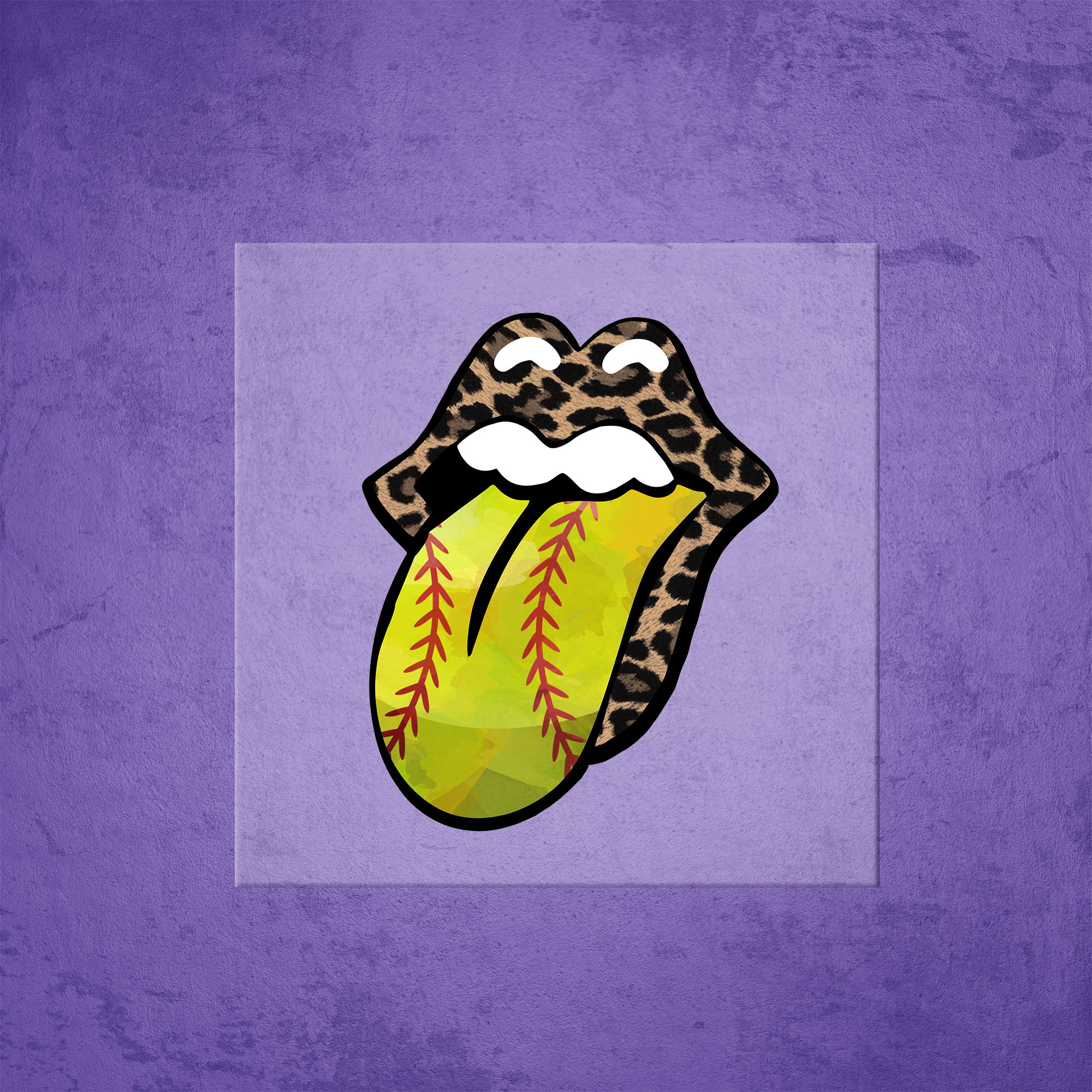 Softball Lips Heat Transfer Mockup