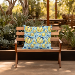 Softballs & Ribbons Throw Pillow Cover Mockup