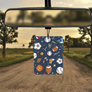 Sports Pattern Air Freshener Mockup