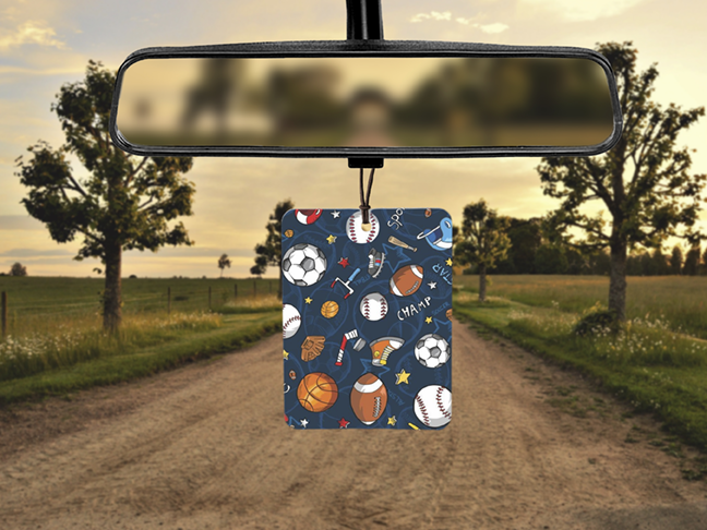 Sports Pattern Air Freshener Mockup