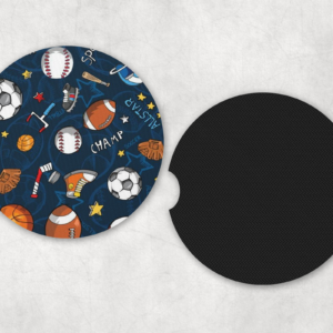 Sports Pattern Car Coasters Mockup
