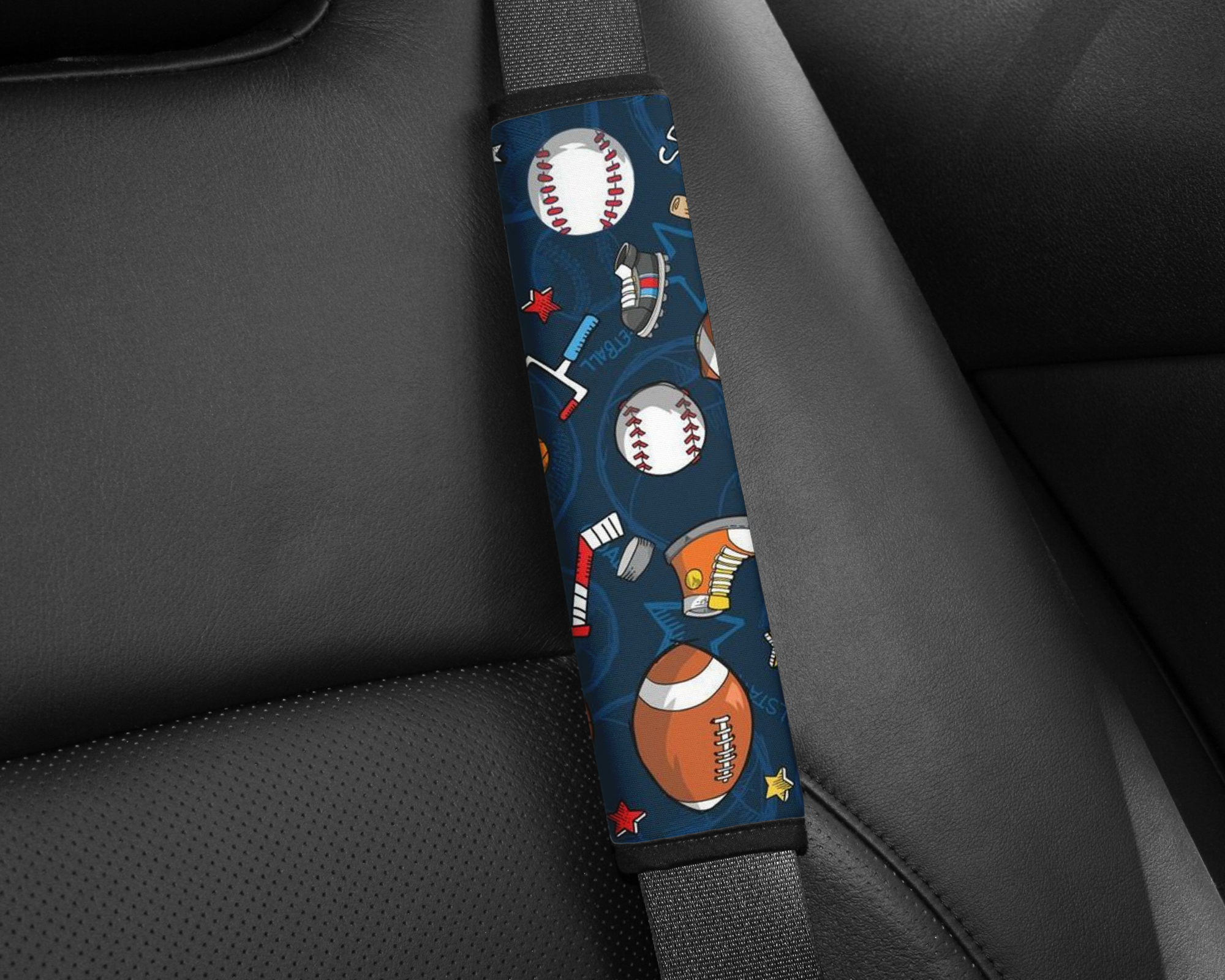Sports Pattern Seatbelt Cover Mockup