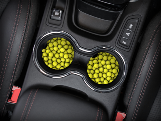 Tennis Balls Car Coasters Mockup