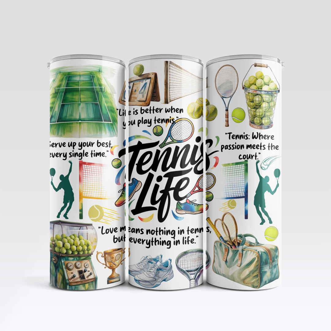 Tennis Life Tumbler Mockup
