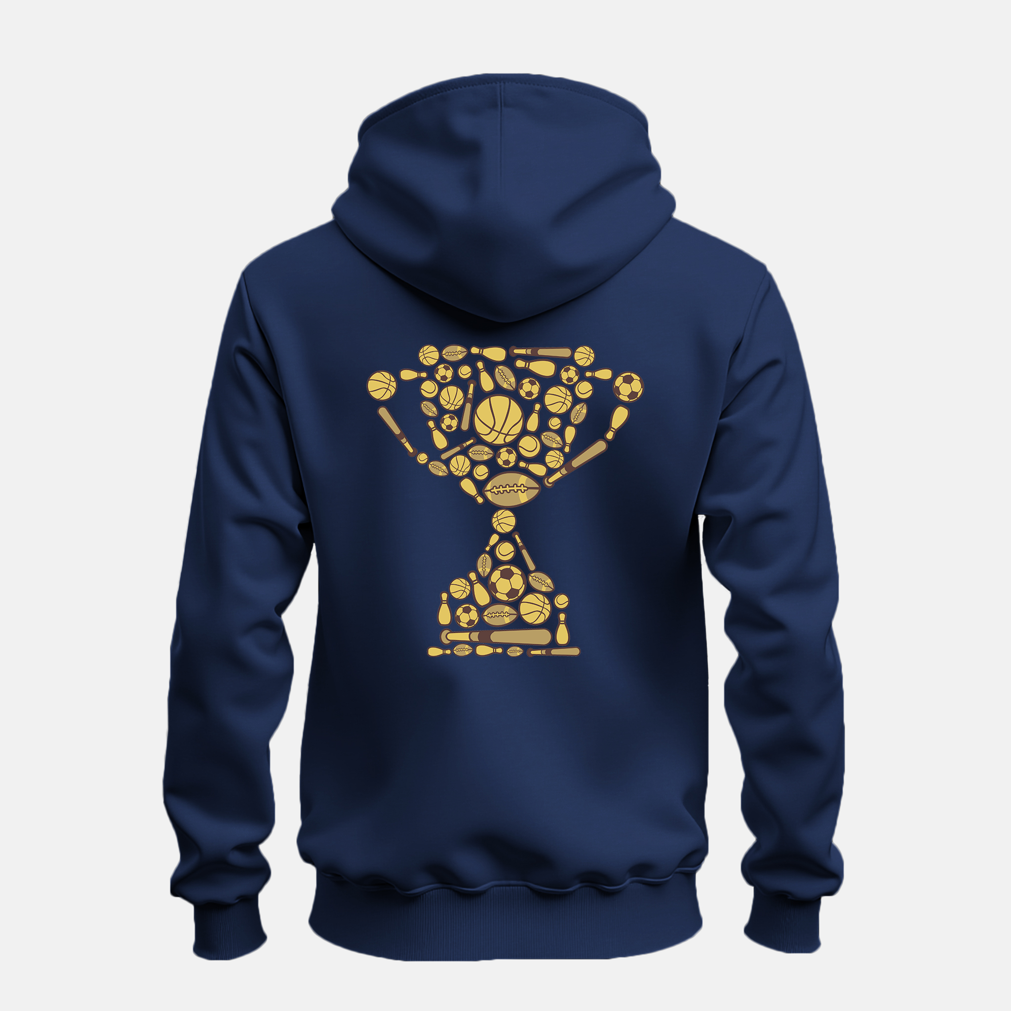 Trophy Silhouette Collage Zip-up Hoodie Mockup