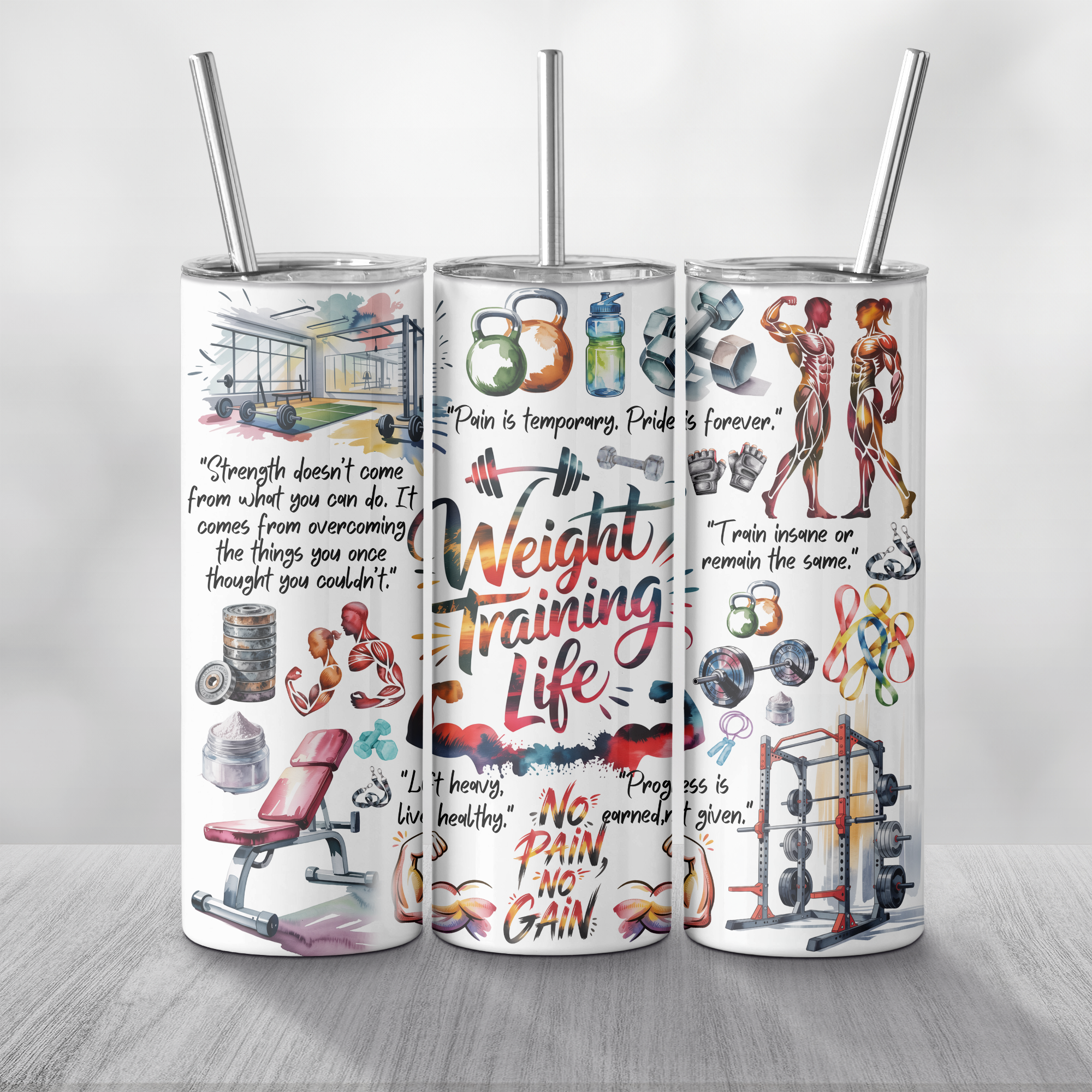 Weight Training Life Tumbler Mockup