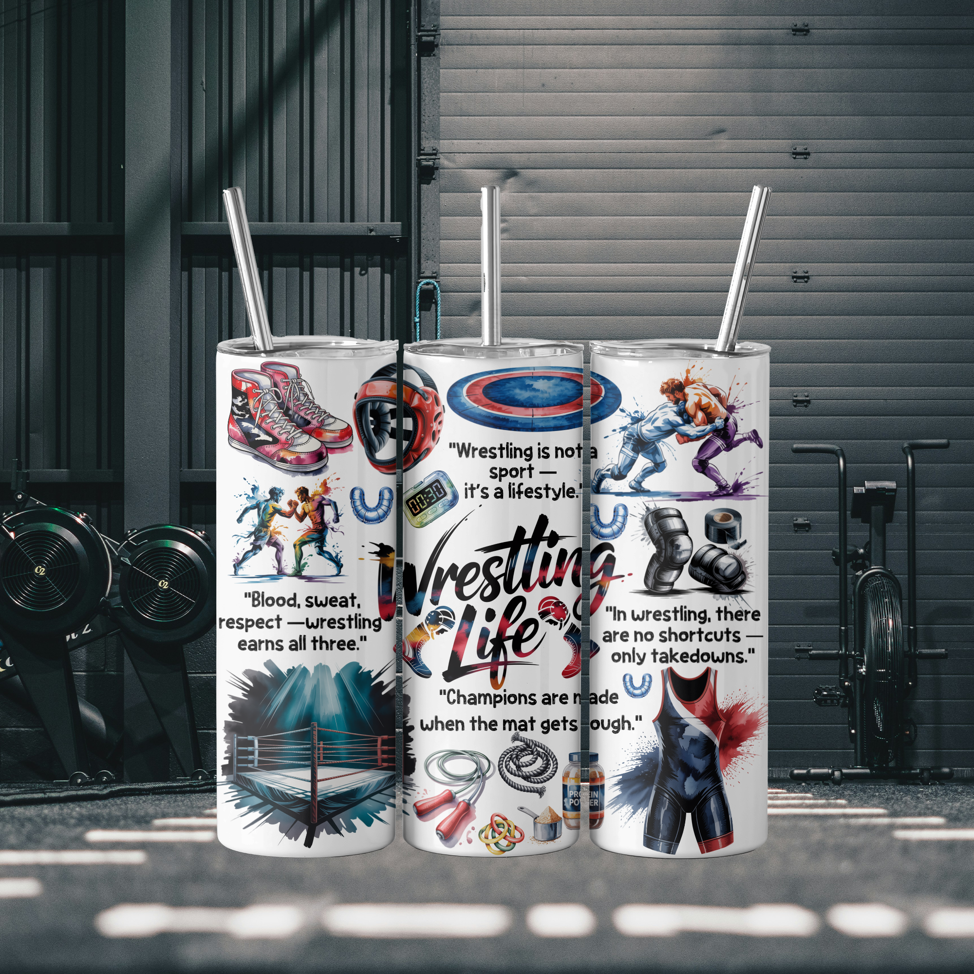 Wrestling Life Tumbler Mockup