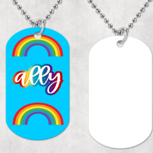 Ally Rainbow Dog Tag Mockup
